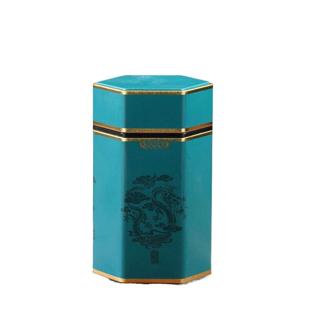 Metal Tinplate Empty Tins,Chinese Style Tea Tin, Vintage Metal Container for Tea Sugar Coffee(L-H)