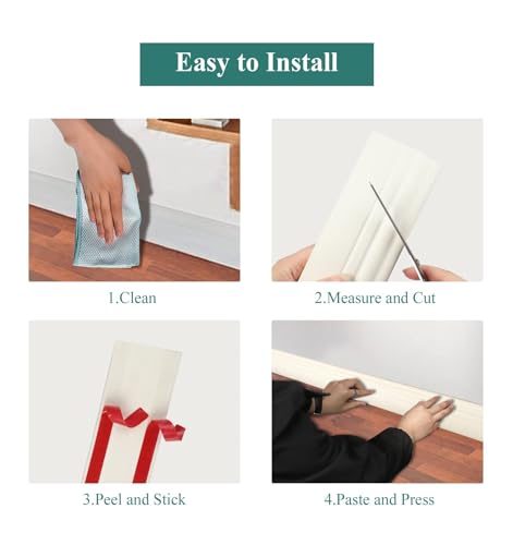 Rodapié autoadhesivo de PVC flexible para encimeras y azulejos 10m 6