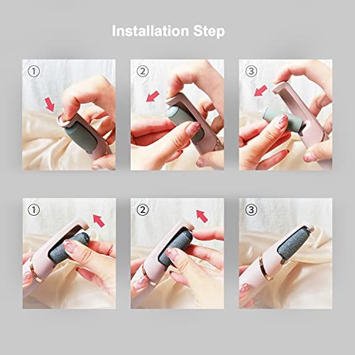 Image of Electric Foot File - Callus Remover for Feet, Professional Pedicure Tool for Dead Skin and Calluses with 2 Different Roller Heads