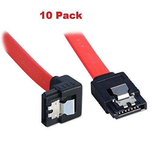 'Bipra Disque dur SATA III (SATA 3) Câble de verrouillage Rouge avec loquet droit à angle droit 90 ° | compatible jusqu'à S-ATA/600 | Serial ATA (40 cm)