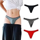 BY.ECG MEN'S COTTON THONG SPORTS SEXY PANTY BLACK/RED/GREY 3 Pack Set(M)