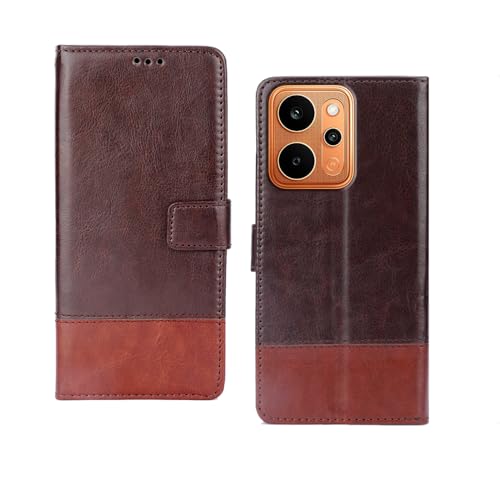 Image of amazon basics Realme P4 Power 5G Flip Cover | Card Pockets Wallet & Stand | Flip Cover for Realme P4 Power 5G (Coffee and Tan)
