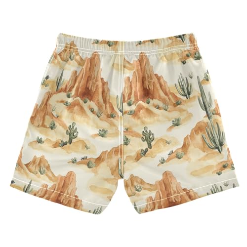 Western Cowboy Cactus Cowboy Deep Canyons Trunks Baby Boy Elastic Bathing Suits 2T2