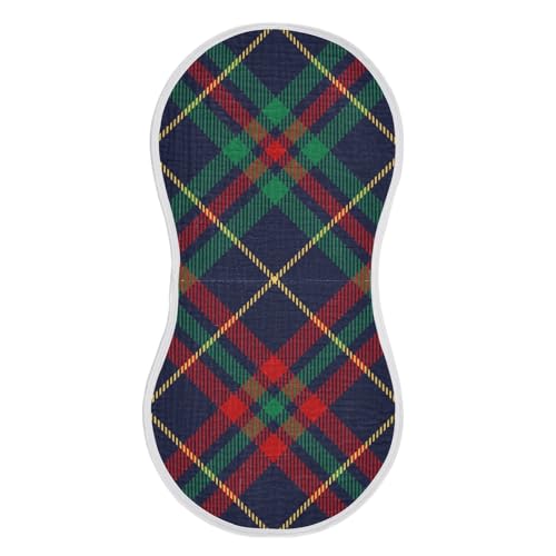 Baby Burp Cloths, Soft Absorbent Burping Cloths for Babies, Cotton Milk Spit Up Rags, Large Size for Newborns, Baby Boys and Girls (Christmas Plaid)
