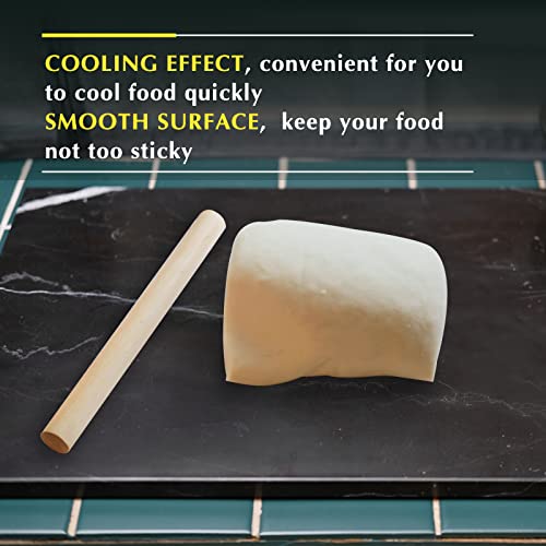 Herfeceal Marble Cutting Board, Marble Pastry Board Serving Tray Plates For Cheese Rolling Dough, Non-Stick Marble Slab With Non-Slip Rubber Feet For Cake Display, Black 12"X16" #TOP2