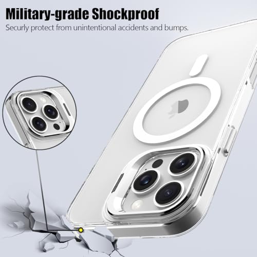 Nvollnoe for iPhone 16 Pro Max Case Compatible with MagSafe Military Grade Shockproof Heavy Duty Protective Adjustable Kickstand Matte Semi Clear Phone Case for iPhone 16 Pro Max(Clear) - Image 7