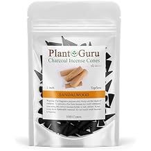 Sandalwood Charcoal Incense Cones 1" TOPFLOW - 100 Pack Bulk - Natural Scented Cones Handmade Hand Dipped