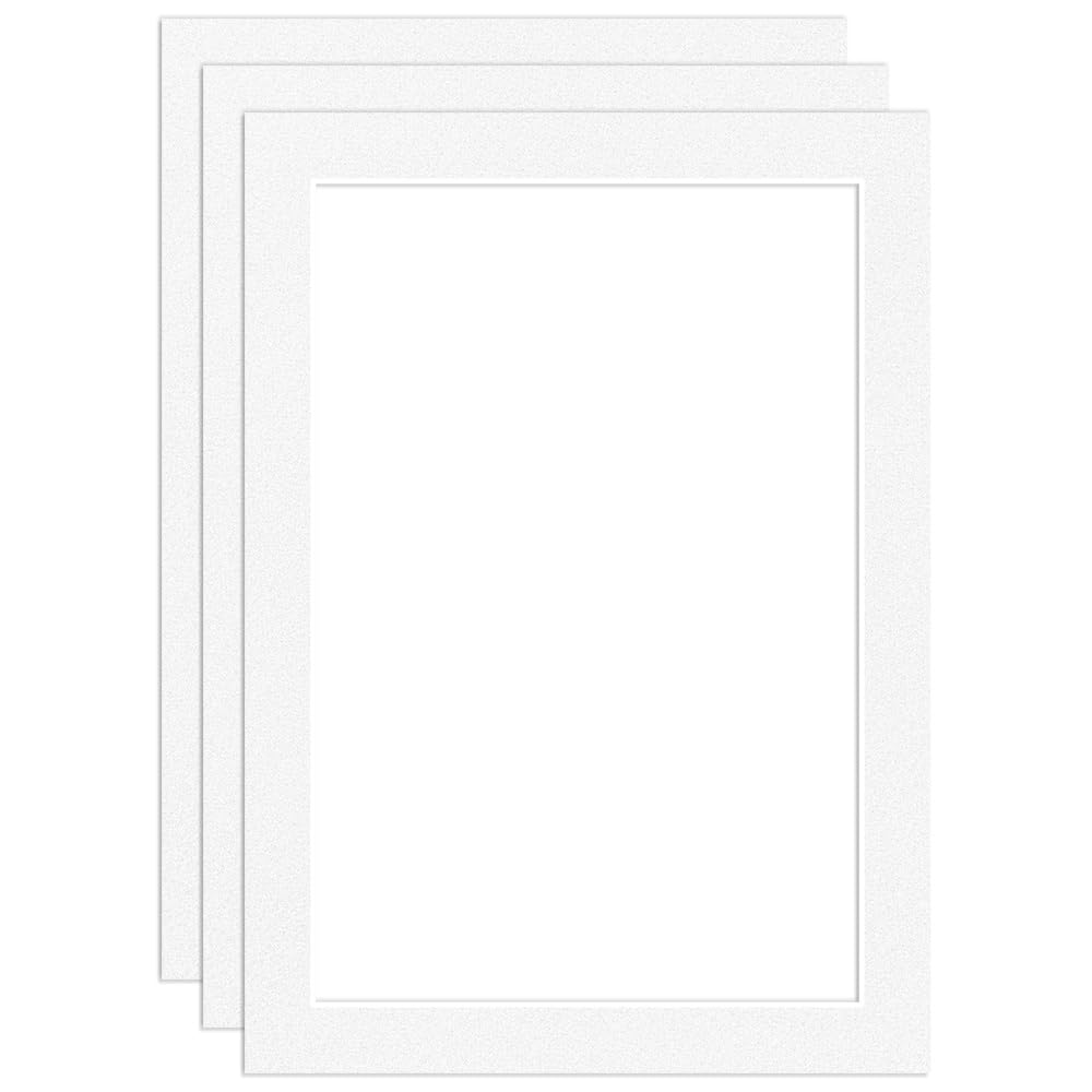 Procut Global 7x5" White Picture Mounts Board to Fit 6x4" Aperture Size - Photo Mount Card Ideal for Prints, Artwork, Crafts & Certificates - Sizes & Colors Available - Pack of 3 — image 1