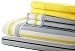 Spirit Linen Hotel 5Th Ave Palazzo Home 6-Piece Luxurious Printed Sheet Set, Full, Grey/Yellow Stripe