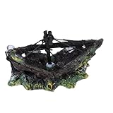Décoration de réservoir à domicile - l'ornement de cachette d'épave de pirate peut fournir un endroit où les poissons peuvent jouer et se cacher, ce qui leur permet de développer une bonne santé, décoration de coulé