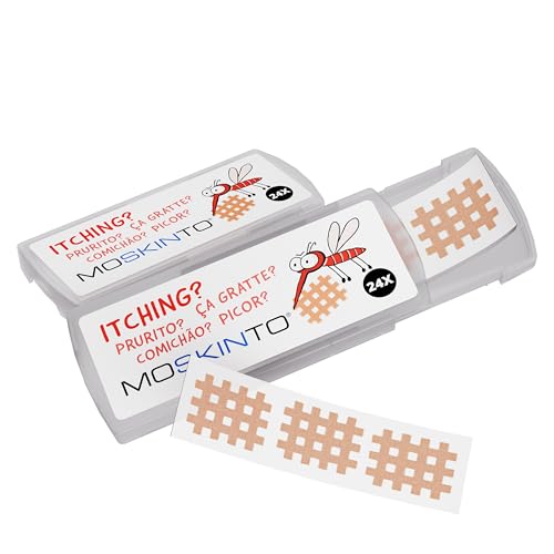 Moskinto Patch Anti-moustiques pour Enfants et Adultes - S’utilise en cas de Piqûres de Moustiques et d’Insectes - Calme les Démangeaisons - Beige - 24 Patchs