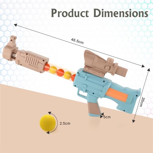 Image of Aditi Toys Space Explorer Pneumatic Gun Include 12 Orange & 12 Yellow Soft Foam Ball, for Indoor Outdoor Use Safe for Boys Girls, Above 5+ Age, BIS Approved