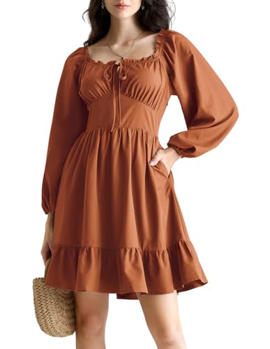 Image of Scarlet Darkness Women's Renaissance Off Shoulder Corset Mini Dress | Puff Sleeve, Lace-Up Front, Smocked, Flowy Fairy, Medieval, Peasant, Cottagecore, for Ren Faire, Pirate, Party, Daily