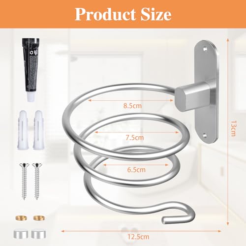 VMUTGA Haartrocknerhalter, Föhnhalterung fürs Badezimmer, Fönhalter ohne Bohren, Fönhalter für Badzimmer/Schlafzimmer/Balkon