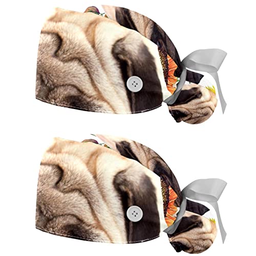 Chapeaux de travail carlin tournesol et casquettes bouffantes mixtes lavables JDEZ