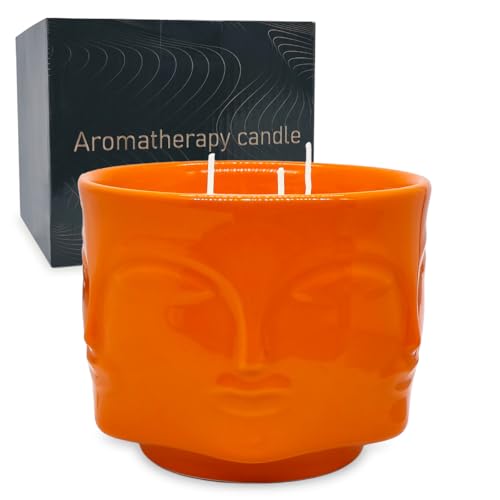 Pumpkin Scented Candle for Home, Large 20oz 3 Wicks Natural Soy Wax Aromatherapy Candle in Orange Heavy Clay Pot for Thanksgiving Fall Autumn Harvest Celebration Home Halloween Holiday Decor Pumpkin Scented Candle for Home, Large 20oz 3 Wicks Natural Soy Wax Aromatherapy Candle in Orange Heavy Clay Pot for Thanksgiving Fall Autumn Harvest Celebration Home Halloween Holiday Decor