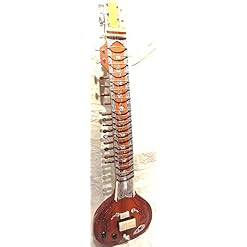 Sitar Électrique Indien Fait à la Main Fût Bois Style Designer Shri Ravi Shankar Corde et Mizrab Offert + Sac - Les Beatles, Paul McCartney, John Lennon, RIngo Starr, George Harrison