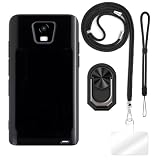 ESACMOT [4 in 1 Custodia Compatibile con Vasco Translator Q1 con Lanyard, Cinturino da Polso e Anello, Cover Anti-Caduta Kit da Viaggio Sicuro (set nero)