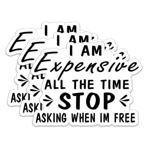 (3Pcs) I Am Expensive All The Time Stop Stickers Motivational Quotes Stickers Decal Waterproof Vinyl Stickers Adult for Laptop Kindle Car Tumbler Water Bottle Mug Phone Notebook Helmet Size 3”x2.3”