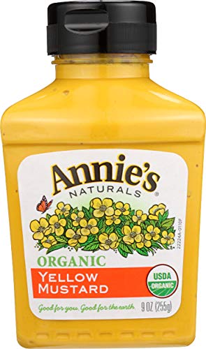 Annie's Yellow Mustard, Certified Organic, Gluten Free, Non-GMO, 9 oz Pack of 1
