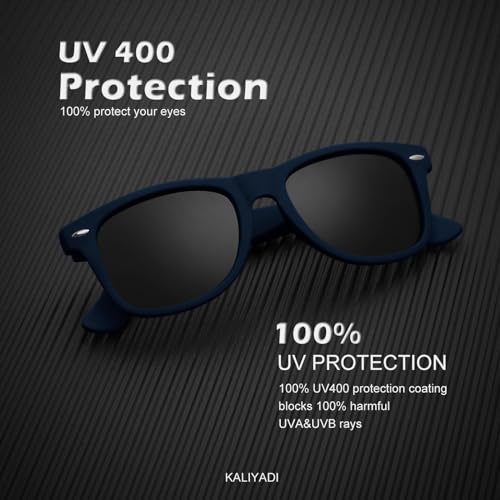 Image of KALIYADI Polarized Sunglasses for Men and Women Matte Finish Sun glasses Color Mirror Lens UV Blocking (3 Pack)