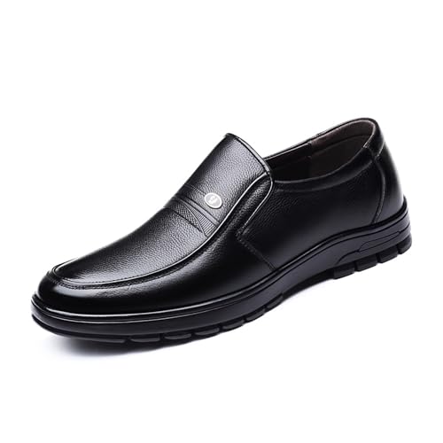 ADMLZQQ Men's Formal Dress Shoes Pointed Toe Leather Shoes Slip on Classic Modern Formal Shoes