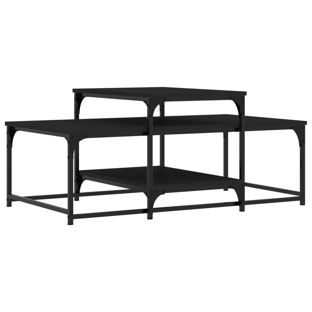 Homgoday Tavolino da caffè nero 102 x 60 x 45 cm, in legno ingegnerizzato, tavolino da tè per soggiorno, sala d'accoglienza degli ospiti, camera da letto e mobili da ufficio