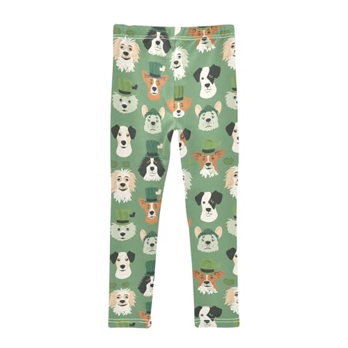 Dog Wearing A Hat Girls Leggings Athletic Pants Tights Stretch Bottom2