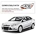 SOCKIR Headlight Assembly Fit for 2012-2014 Ford Focus OE Style Headlamp Replacement Pair, Chrome Housing (LH+RH)