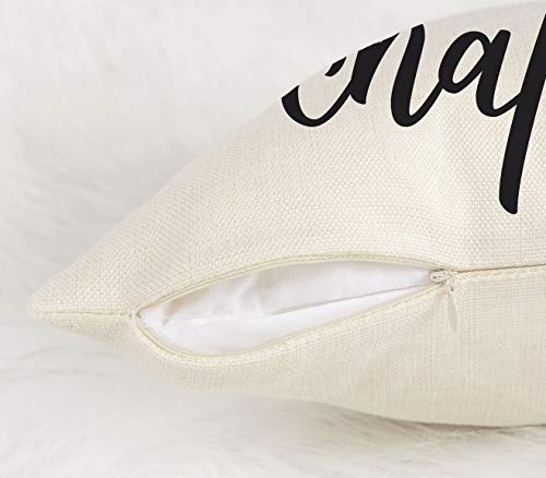 Just One More Chapter Throw Pillow Case Cushion Cover Book Lovers Linen 18 X 18 Inch #TOP3