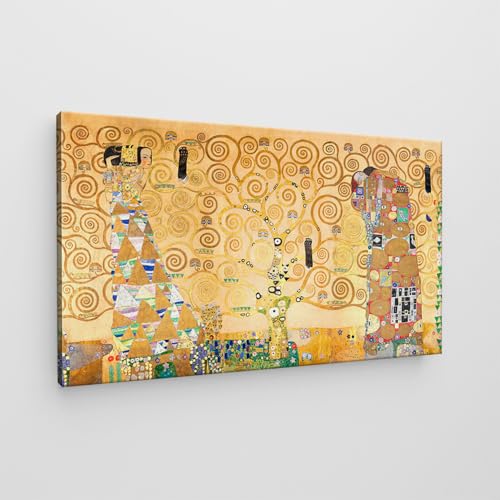 Giallobus - Quadro - Gustav Klimt - Art Klimt - Tela Standard - 140x80-01 - L'albero della vita - Pronto da appendere - Quadri moderni per la casa