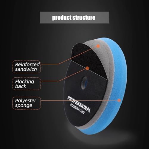 Image of SPTA HD Buffing Polishing Pads, 6 Inch Orbital Buffer Pads Hook and Loop Buffing Pads, Foam Polish Pad 5 Grits from Coarse to Fine for 6 Inch DA Rotary Polisher Compounding, Polishing and Waxing