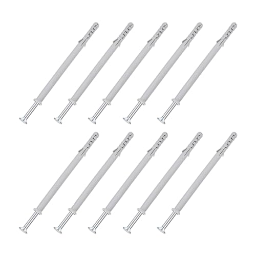 Image of METALLIXITY Screws Plastic Expansion Pipe (8x120mm) 10Pcs, Plasterboard Plugs Self Tapping Screw - for Construction, Industry, Gray Expansion Tube