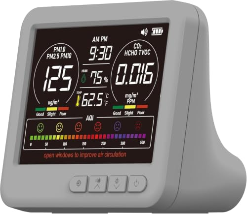 Image of 16-in-1 Indoor Air Quality Monitor, High-Precision Multi-Parameter Smart Air Quality Tester with HD Real-Time Color Screen, Portable Air Quality Monitor for Home, Office