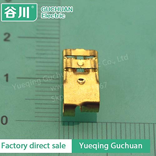 Davitu 6.3mm 250 type chicken feet shape terminal brass crimp terminal DJ6222-D6.3B - (Color: brass color)