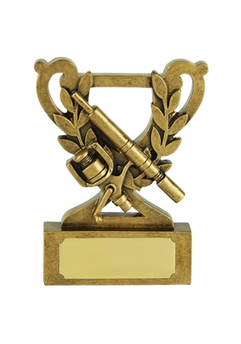 SilverTrophy: Fishing Gold Mini Trophy - Angler Prize, Biggest Catch, Catch of the Day, Fisherman, Rod, Reels & Tackle, Carp, Bass, Sea & Lake