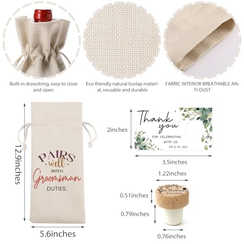 Image of Groomsmen Proposal Gift Best Man Proposal Gift Wedding Engagement Gifts | Wedding Gifts for Wine Bottle Bag Pairs Well with Groomsman Wine Bottle Bags with Card And Stopper