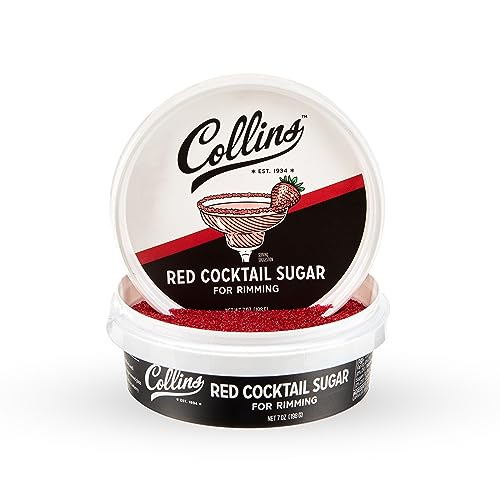 Collins Red Cocktail Sugar Enhance Daiquiris Cosmopolitans Margaritas Cocktail Drinks Glass Rimming Sugar for Cocktails 7oz