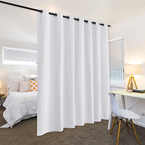 Ryb Home Room Curtains White - Extra Wide Curtain Room Darkening Privacy Shades Vertical Blind For Sliding Glass Door Open Door Sitting Room Pool House Cabin, 100 X 120 Inch Long, Grayish White #TOP3