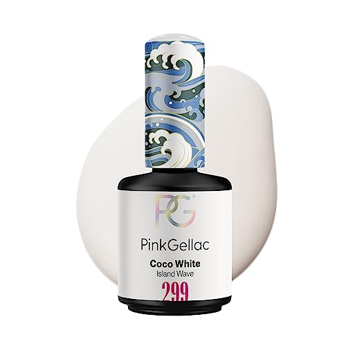 Pink Gellac - Żelowy lakier do paznokci - Island Wave - Creamy Finish - 299 Coco White - 15 ml