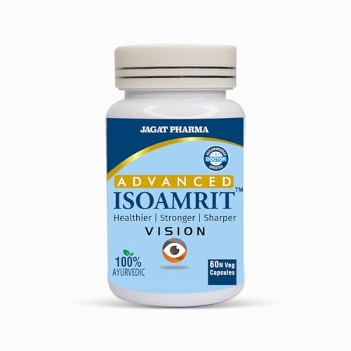 Image of Jagat Pharma ISOAMRIT Eye Care Capsules, 60 Count - Natural Relief for Dry Eyes, Moisturizes Eyes, Gentle formula, Post-surgical Care, Headache, Unisex, Capsules