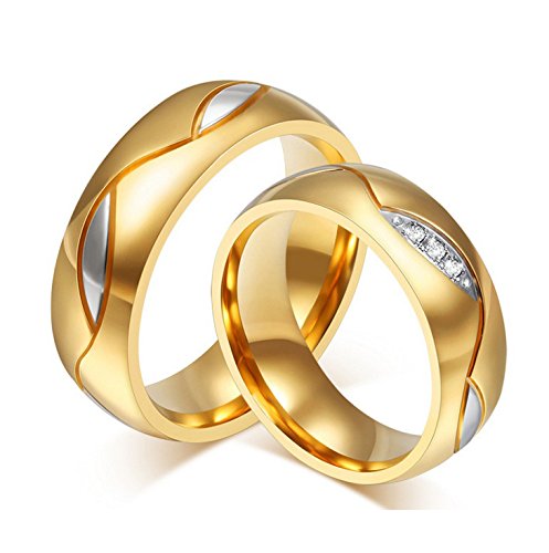 Asma Jewel House 18k Gold Plated 316 L Stainless Steel CZ Couple Ring (B01CXWDESM) Amazon Price History, Amazon Price Tracker