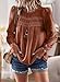 Falechay Tunic Tops to Wear with Leggings Bohemian Women's Tunic Tops Lace Crochet Orange Shirts for Women Crew Neck Long Sleeve Women's Blouses L