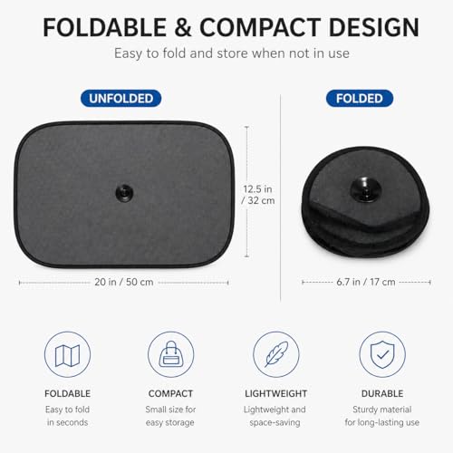 Image of AutokraftZ 𝗨𝗻𝗶𝘃𝗲𝗿𝘀𝗮𝗹 Car Window Sunshade (𝗣𝗔𝗖𝗞 𝗼𝗳 𝟰) - 𝗘𝘅𝘁𝗿𝗮 𝗗𝗮𝗿𝗸 Sun Protection for Heat Reduction Sun Shade with Suction Cups Car Glass Shield & Blinds