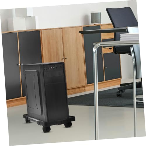 Soporte móvil para torre de PC ARTIBETTER, con ruedas, material resistente (PP y acero inoxidable), color negro, altura ajustable de 40 a 52 cm miniatura 7