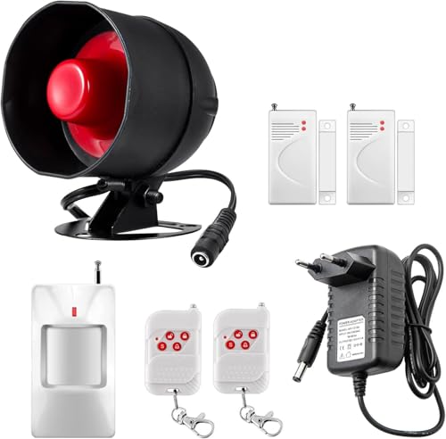 Alarmanlage Wohnung Set, 7-teiliges Set mit 115 dB, Bewegungssensor, Tür- und Fenstersensor und...