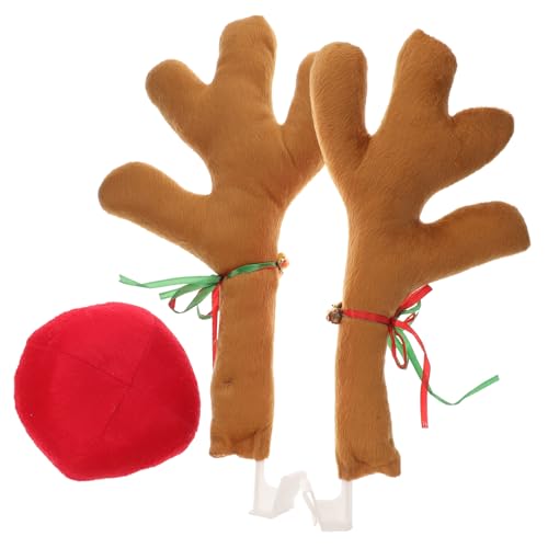 Kit de voiture renne kaki en tissu oxford avec cloches et rubans pour les vacances de Noël