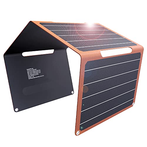 30W Foldable Solar Panel Battery Solar Charger Multiple outputs DC/USB/Type-C for Portable Power Station Generator, Phone, Laptop…