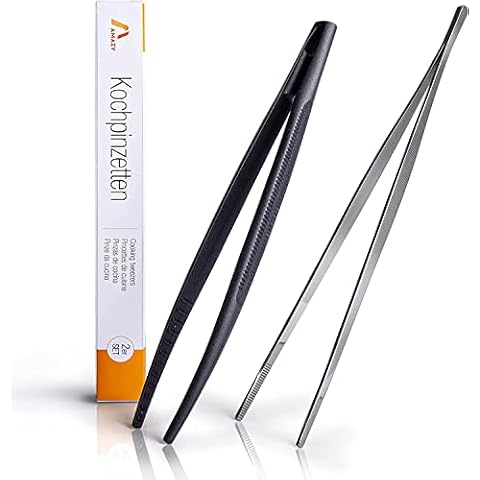 Amazy Juego de 2 pinzas de cocina de acero inoxidable y plástico resistente al calor Cover