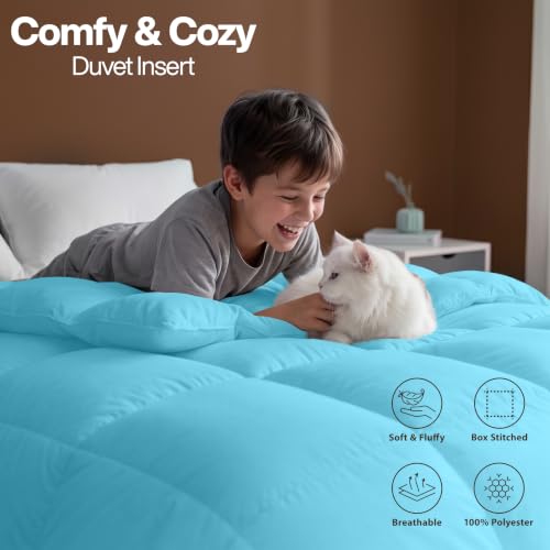 Image of Utopia Bedding Queen Comforter, Duvet Insert, Aqua, 88 x 88 Inches